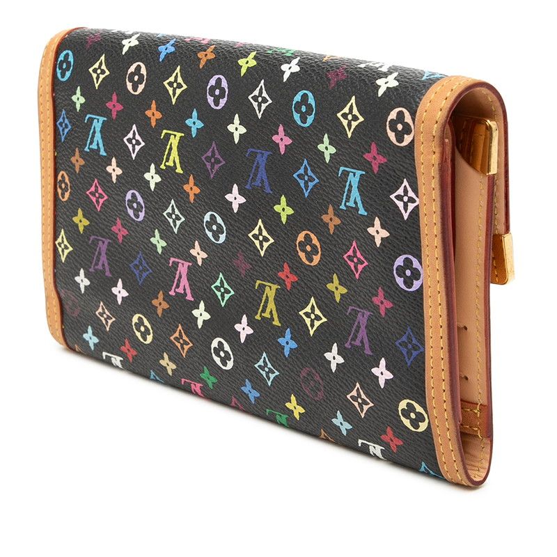Louis Vuitton Monogram Multicolor Portefeuille International Wallet Black — view 2