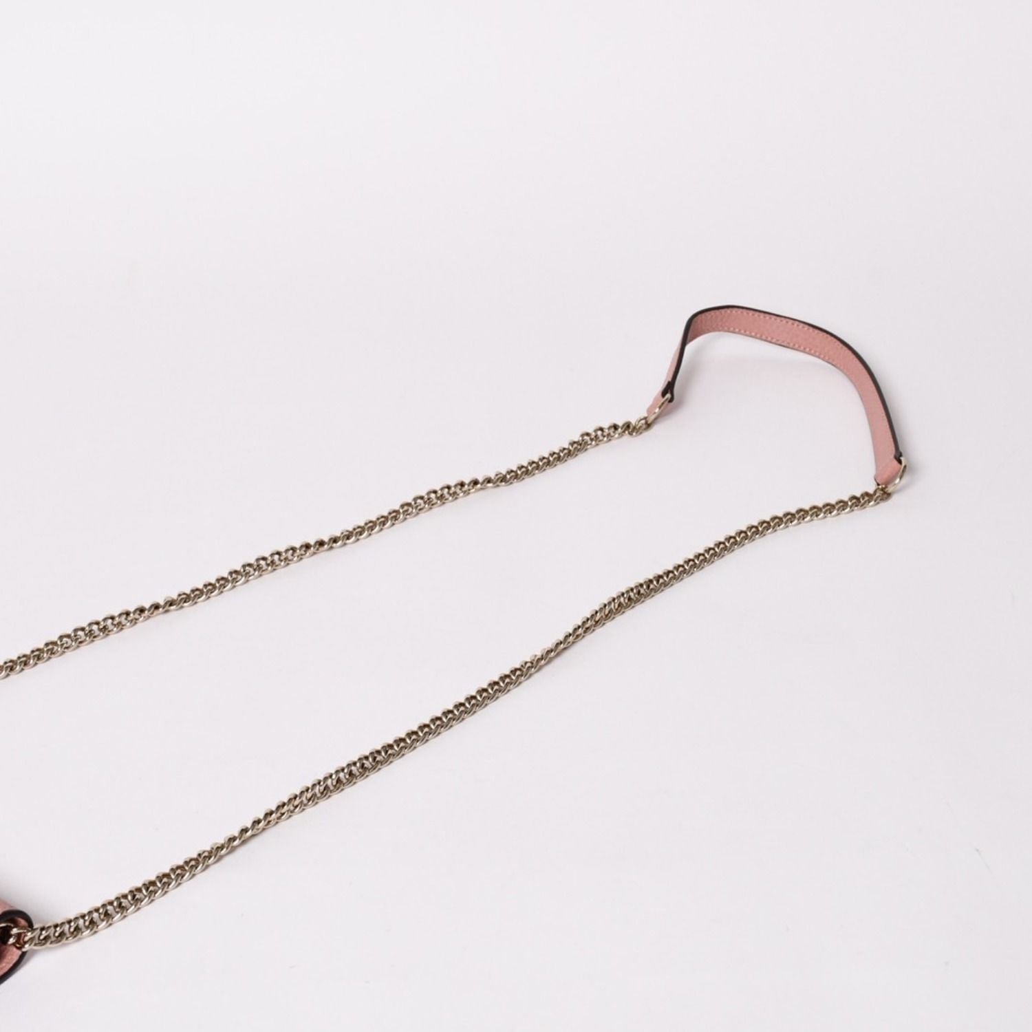 Gucci Interlocking G Chain Wallet Pebbled Leather Shoulder Bag Clutch Pink Gold — view 6