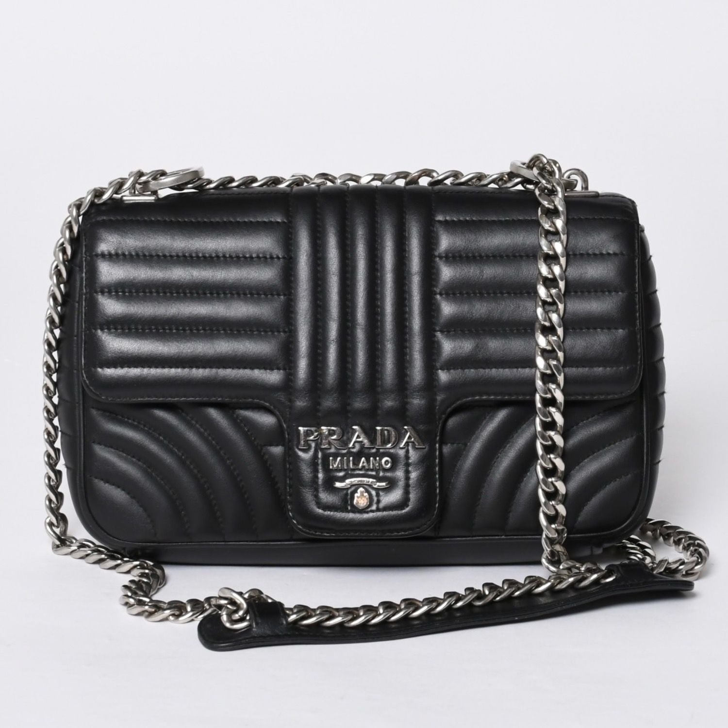 Prada Chain Flap Diagram Quilted Leather Medium Shoulder Bag