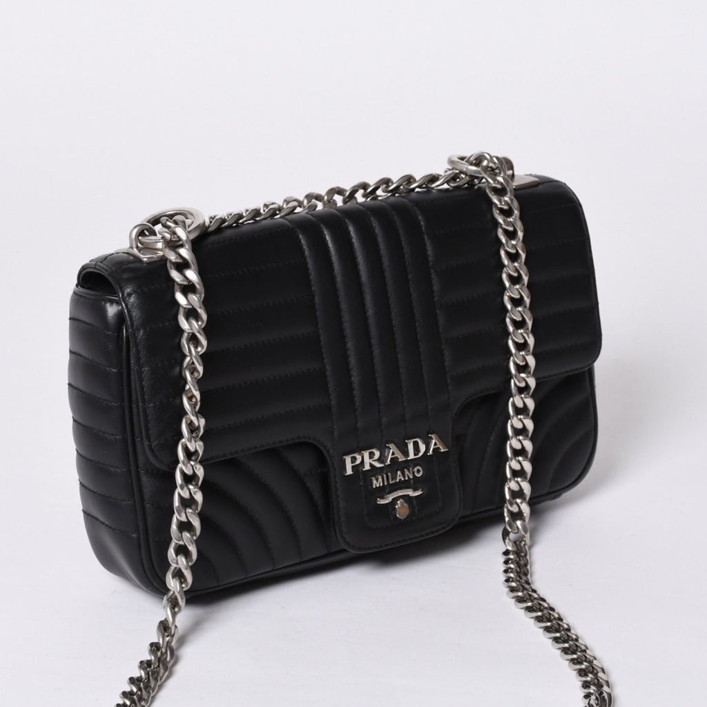 Prada Chain Flap Diagram Quilted Leather Medium Shoulder Bag — view 3