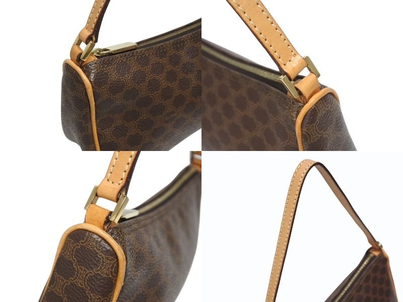 Celine Hobo Mini Andbag Pouch Macadam Pattern Brown — view 5
