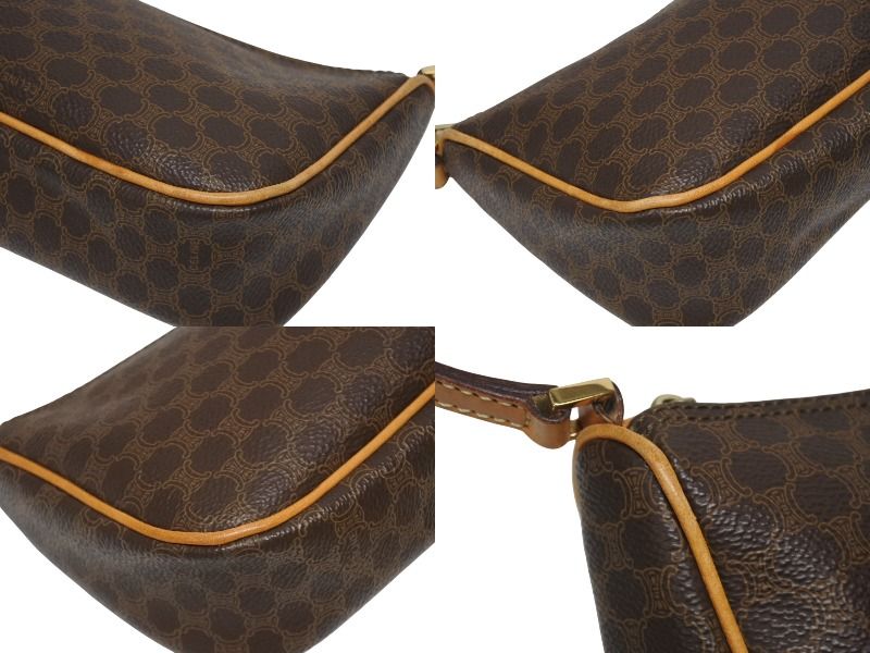 Celine Hobo Mini Andbag Pouch Macadam Pattern Brown — view 7