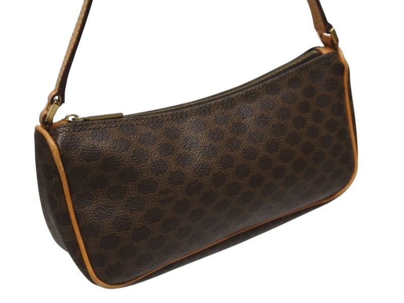 Celine Hobo Mini Andbag Pouch Macadam Pattern Brown — view 4