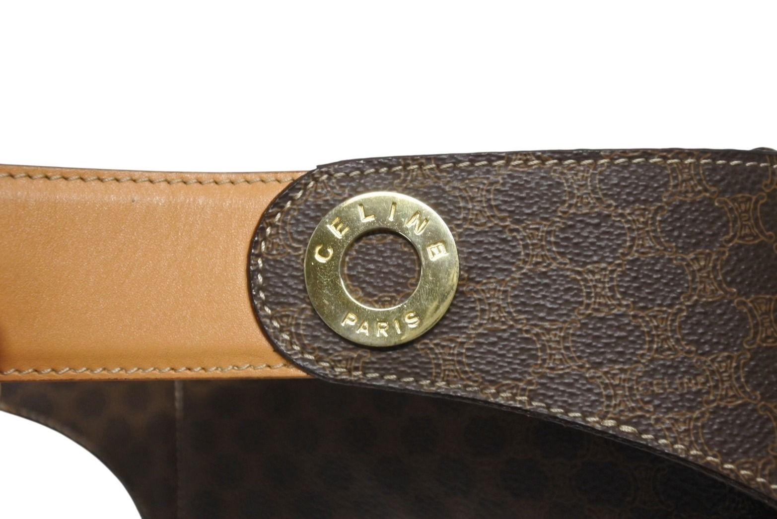 Celine Macadam Waist Bag Leather Brown Gold — view 6