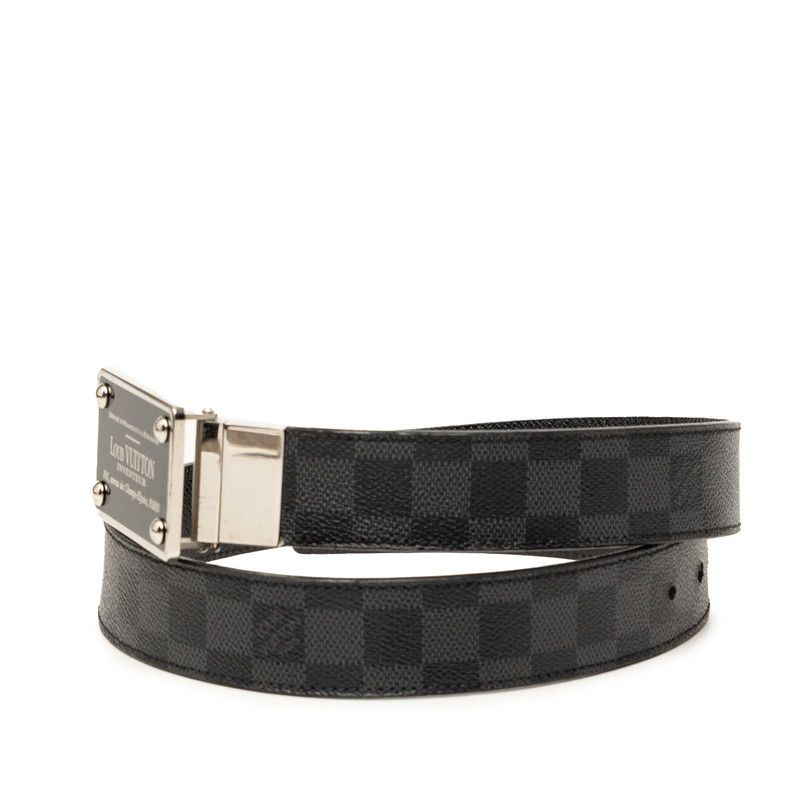 Louis Vuitton Damier Graphite Ceinture Aventure 90 36 Black Leather 1- Belt — view 2