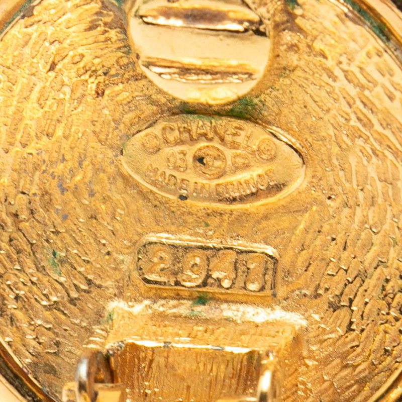 Chanel Vintage CC Logo Earrings Gold Plated — view 3