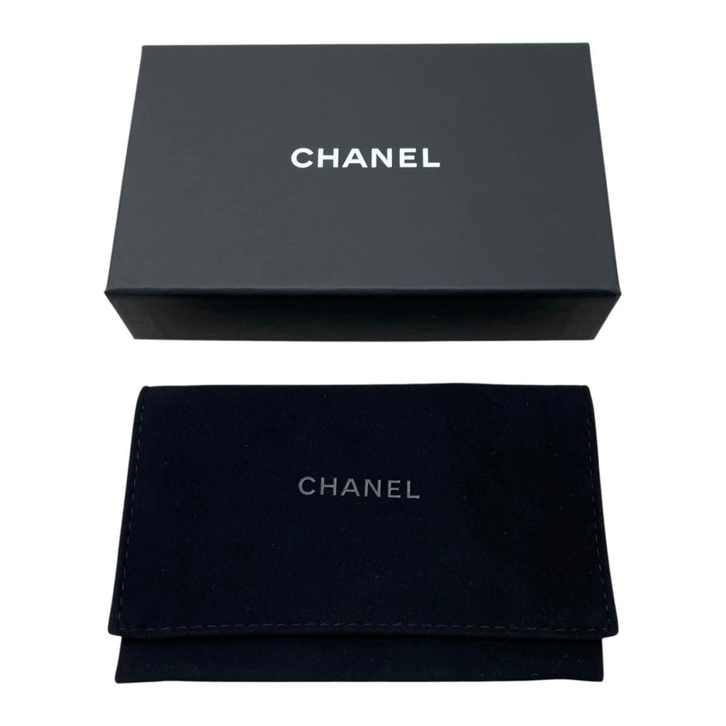 Chanel Card Case Coin Classic Zip Fragment Quilted Caviar Leather CC Logo Black — view 9