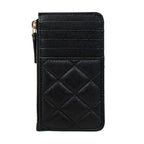 Chanel Card Case Coin Classic Zip Fragment Quilted Caviar Leather CC Logo Black — view 2