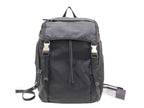 Prada Backpack Triangle Logo Black Nylon White Tag Silver