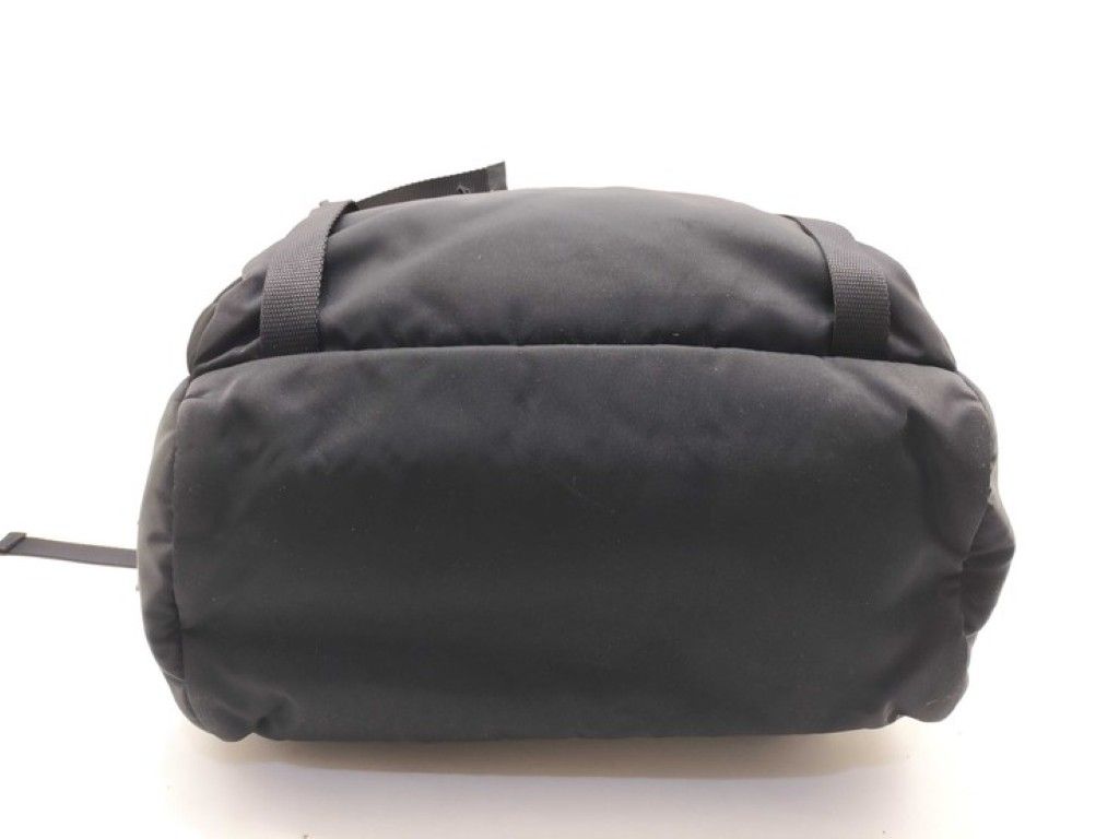 Prada Backpack Triangle Logo Black Nylon White Tag Silver — view 3