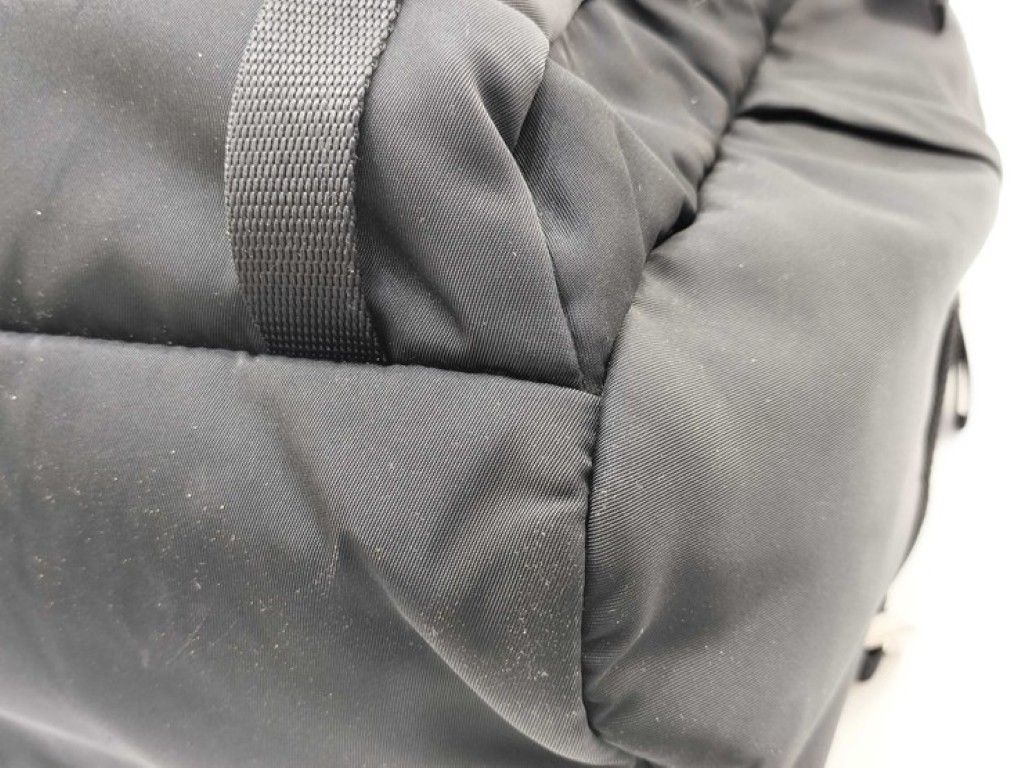 Prada Backpack Triangle Logo Black Nylon White Tag Silver — view 4