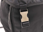 Prada Backpack Triangle Logo Black Nylon White Tag Silver — view 6