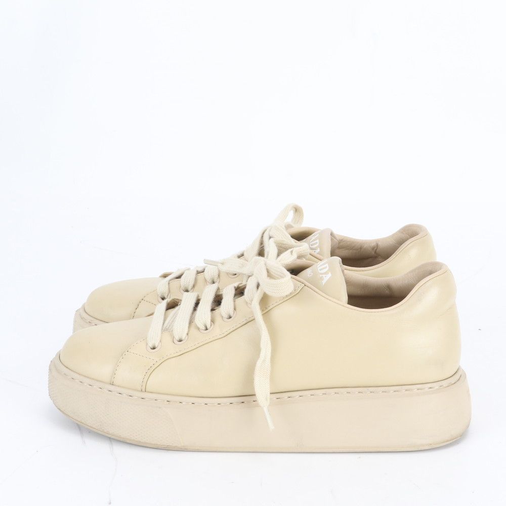Prada Leather Low Cut Sneakers Lace Up Shoes Flat — view 3