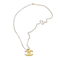 Chanel Necklace CC Logo Orange Double Face Gold