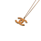 Chanel Necklace CC Logo Orange Double Face Gold — view 3
