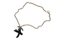Chanel CC Logo Ribbon Necklace Metal Black Gold