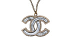 Chanel CC Logo Necklace Metal Clear Gold — view 2