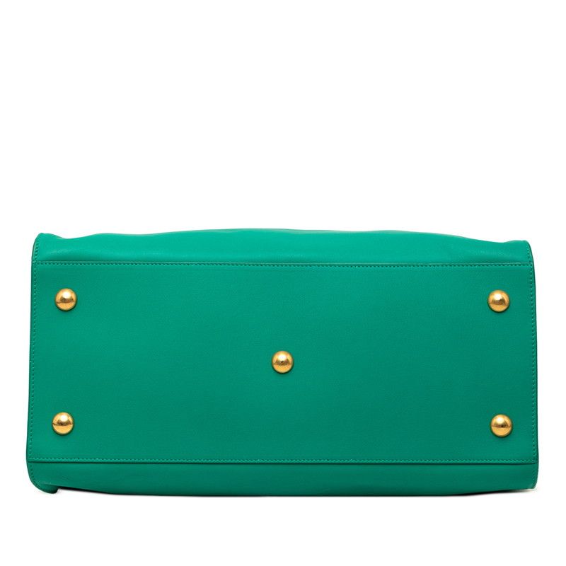 Saint Laurent Line Cabas Classic Tote Green Leather — view 3