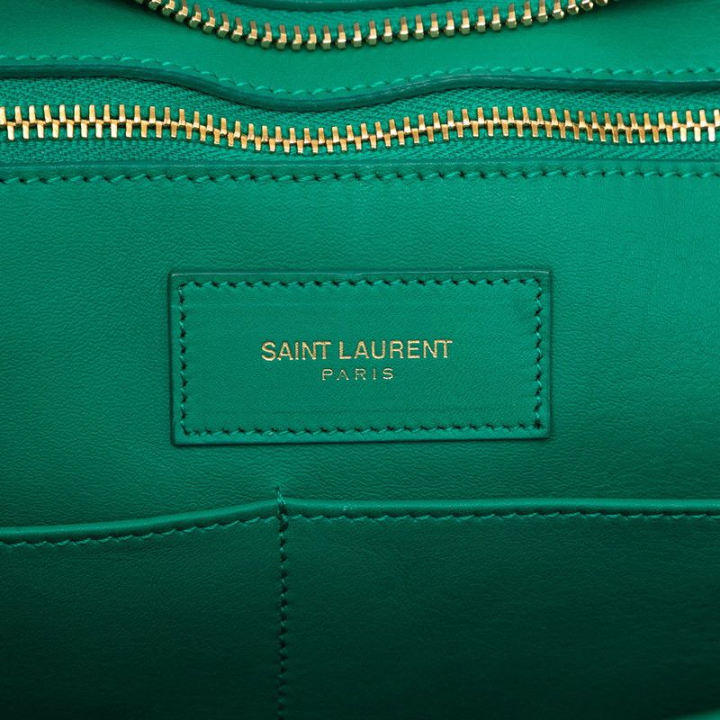 Saint Laurent Line Cabas Classic Tote Green Leather — view 5
