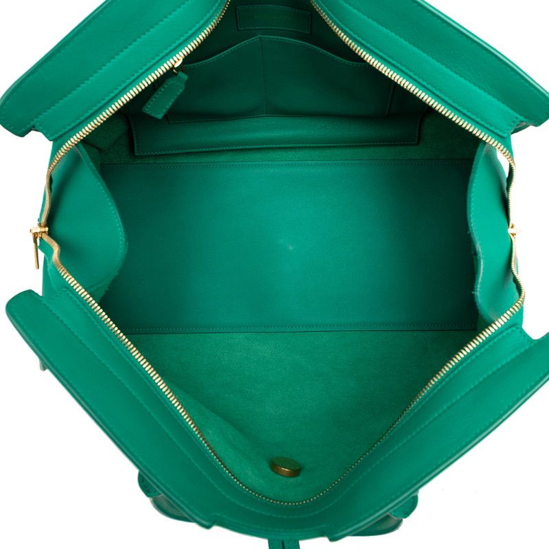 Saint Laurent Line Cabas Classic Tote Green Leather — view 4