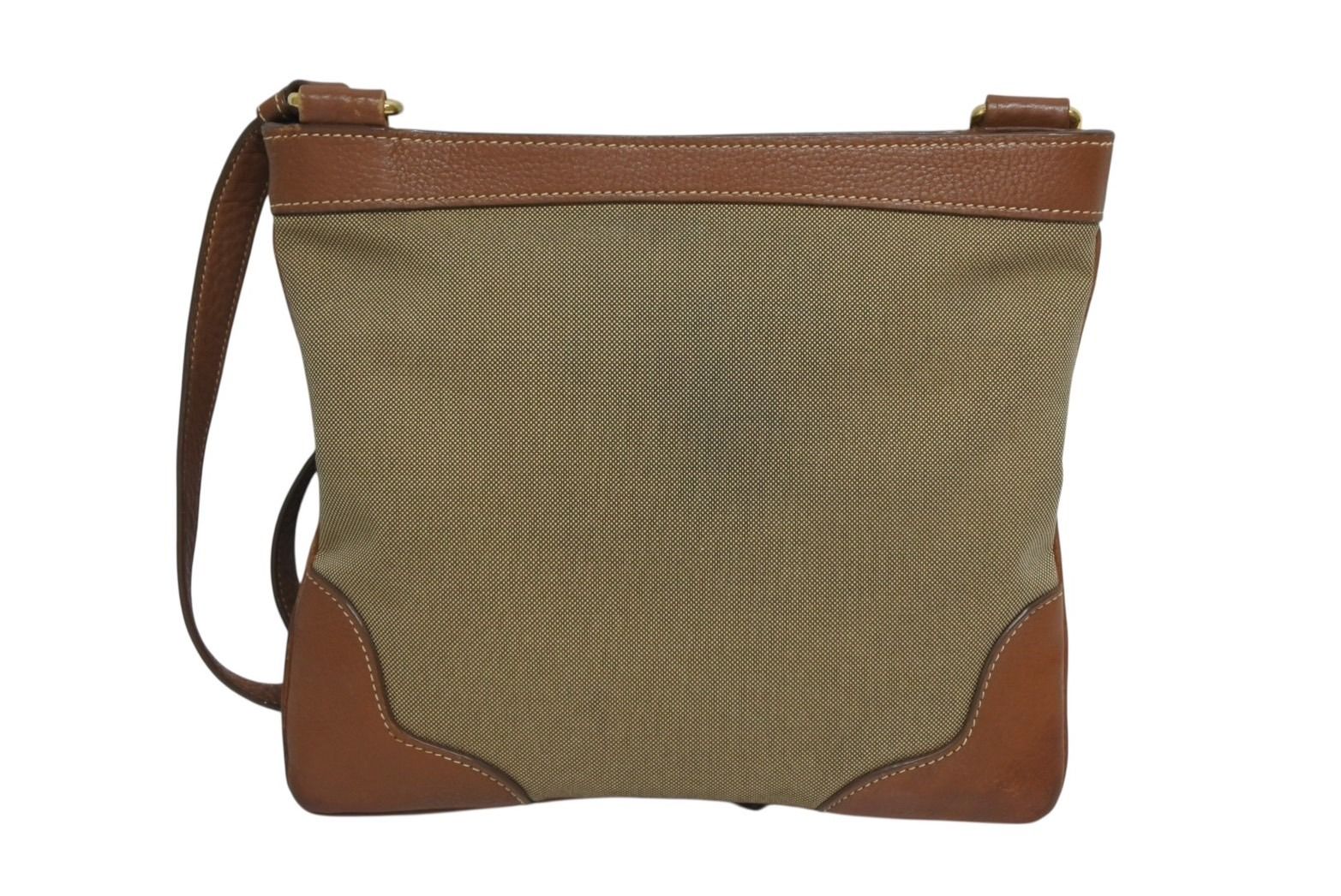 Prada Logo Jacquard Shoulder Bag Beige Brown Cotton Canvas Gold — view 2