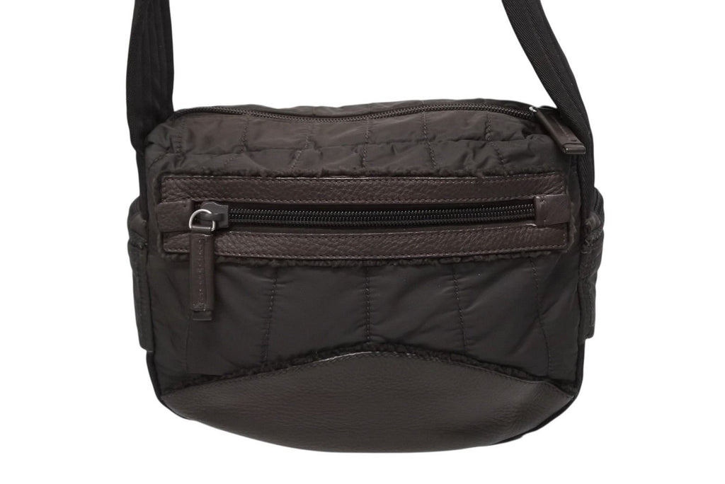 Prada Sports Handbag Brown Nylon Leather Silver — view 3