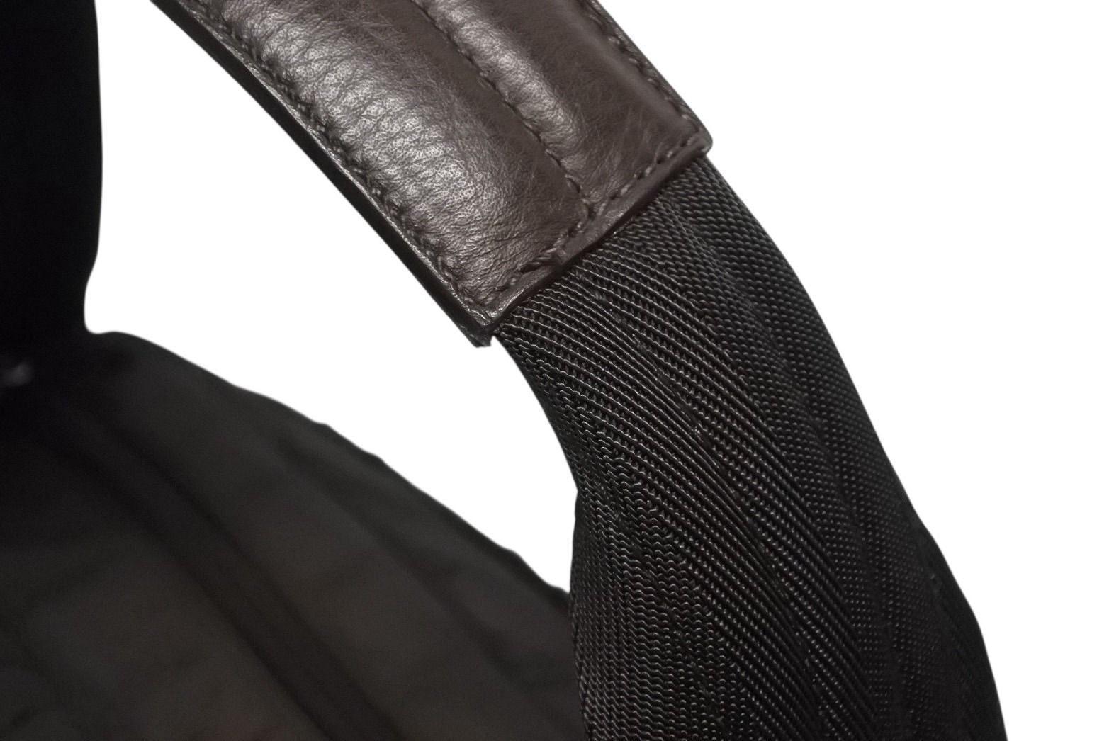 Prada Sports Handbag Brown Nylon Leather Silver — view 5