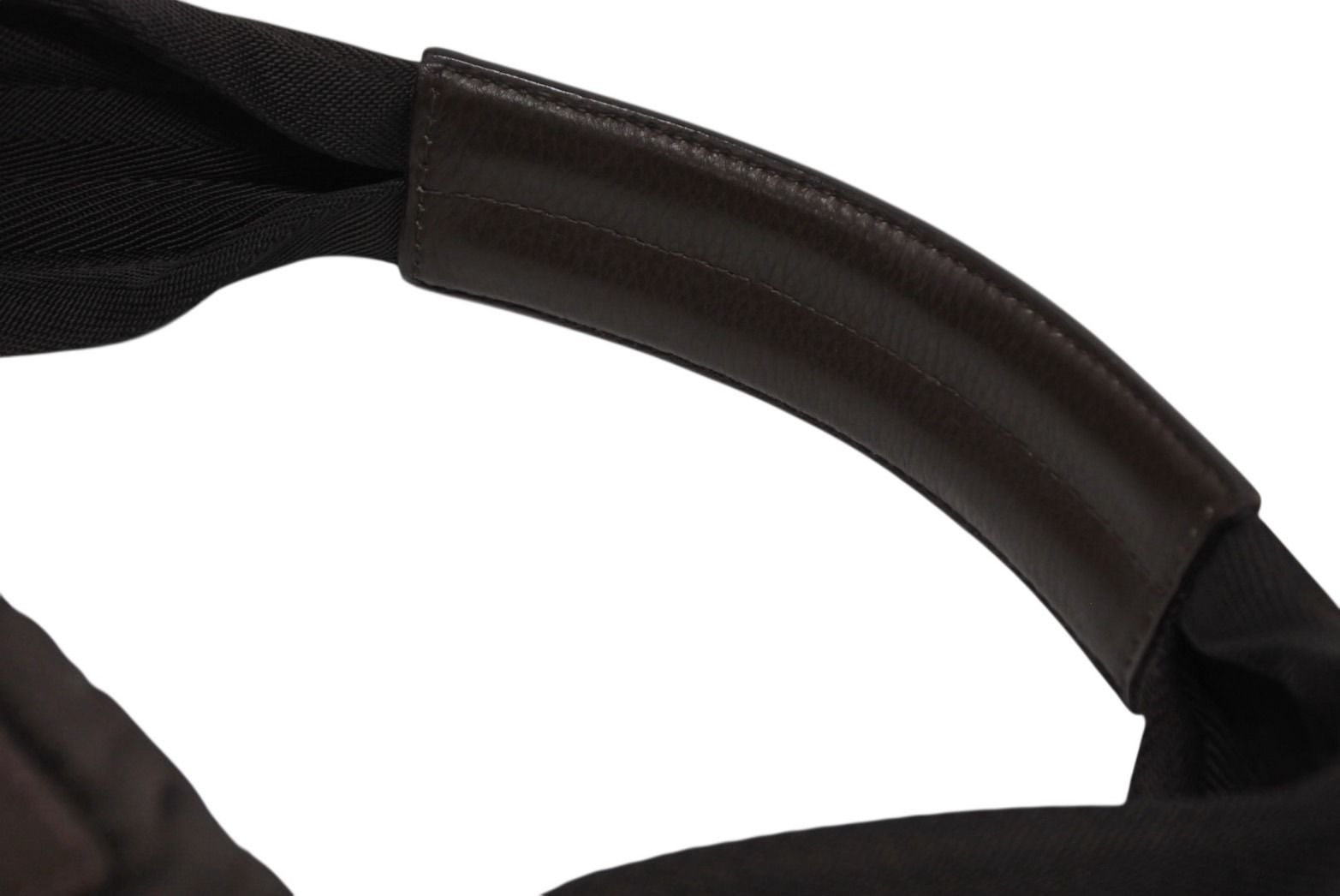 Prada Sports Handbag Brown Nylon Leather Silver — view 8