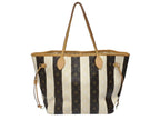 Louis Vuitton Tote Bag Rayures Neverfull MM Brown Monogram Canvas Leather