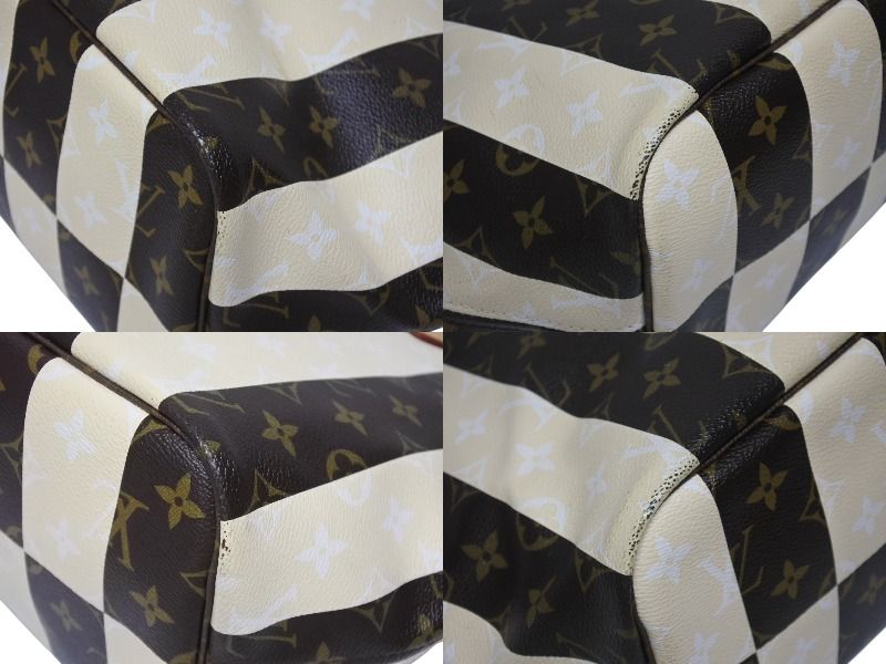 Louis Vuitton Tote Bag Rayures Neverfull MM Brown Monogram Canvas Leather — view 7