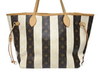 Louis Vuitton Tote Bag Rayures Neverfull MM Brown Monogram Canvas Leather — view 2