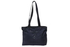 Prada Tote Bag Logo Sequin Nylon Navy