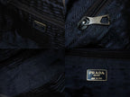 Prada Tote Bag Logo Sequin Nylon Navy — view 8