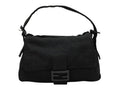 Fendi Mamma Baguette Bag Tote Cotton Metal Gray Black
