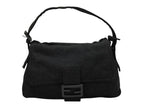 Fendi Mamma Baguette Bag Tote Cotton Metal Gray Black