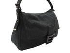 Fendi Mamma Baguette Bag Tote Cotton Metal Gray Black — view 4