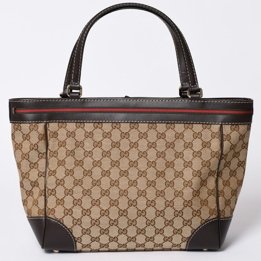 Gucci Tote Bag GG Canvas Sherry Line Brown Beige Gold — view 2