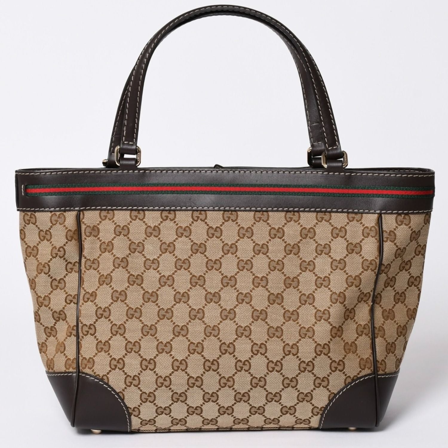Gucci Tote Bag GG Canvas Sherry Line Brown Beige Gold — view 2