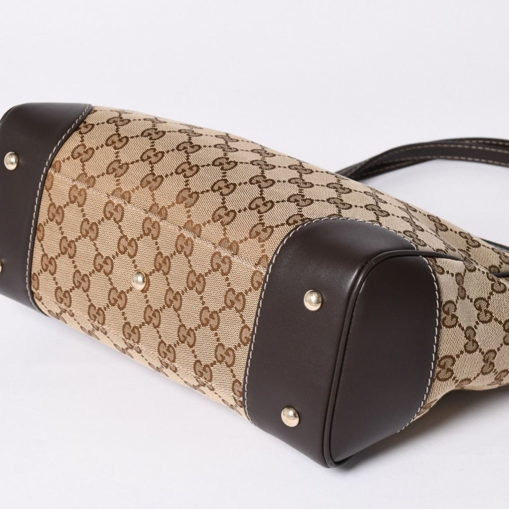 Gucci Tote Bag GG Canvas Sherry Line Brown Beige Gold — view 7
