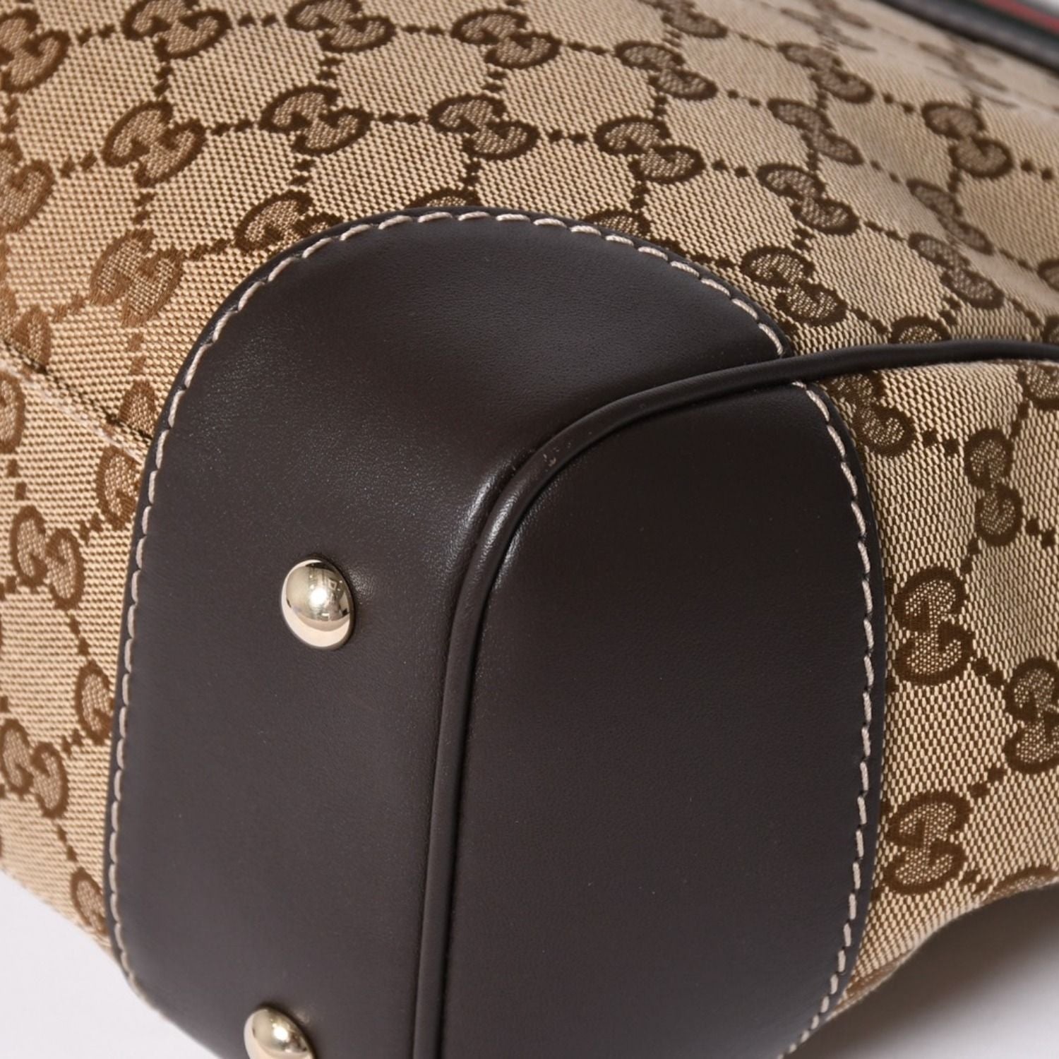Gucci Tote Bag GG Canvas Sherry Line Brown Beige Gold — view 8