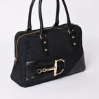Gucci Sherry Line Horsebit Tote Bag Leather GG Canvas — view 3