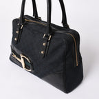 Gucci Sherry Line Horsebit Tote Bag Leather GG Canvas — view 4