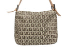 Fendi Zucchino Pattern Mamma Baguette Bag Beige Brown Silver — view 3