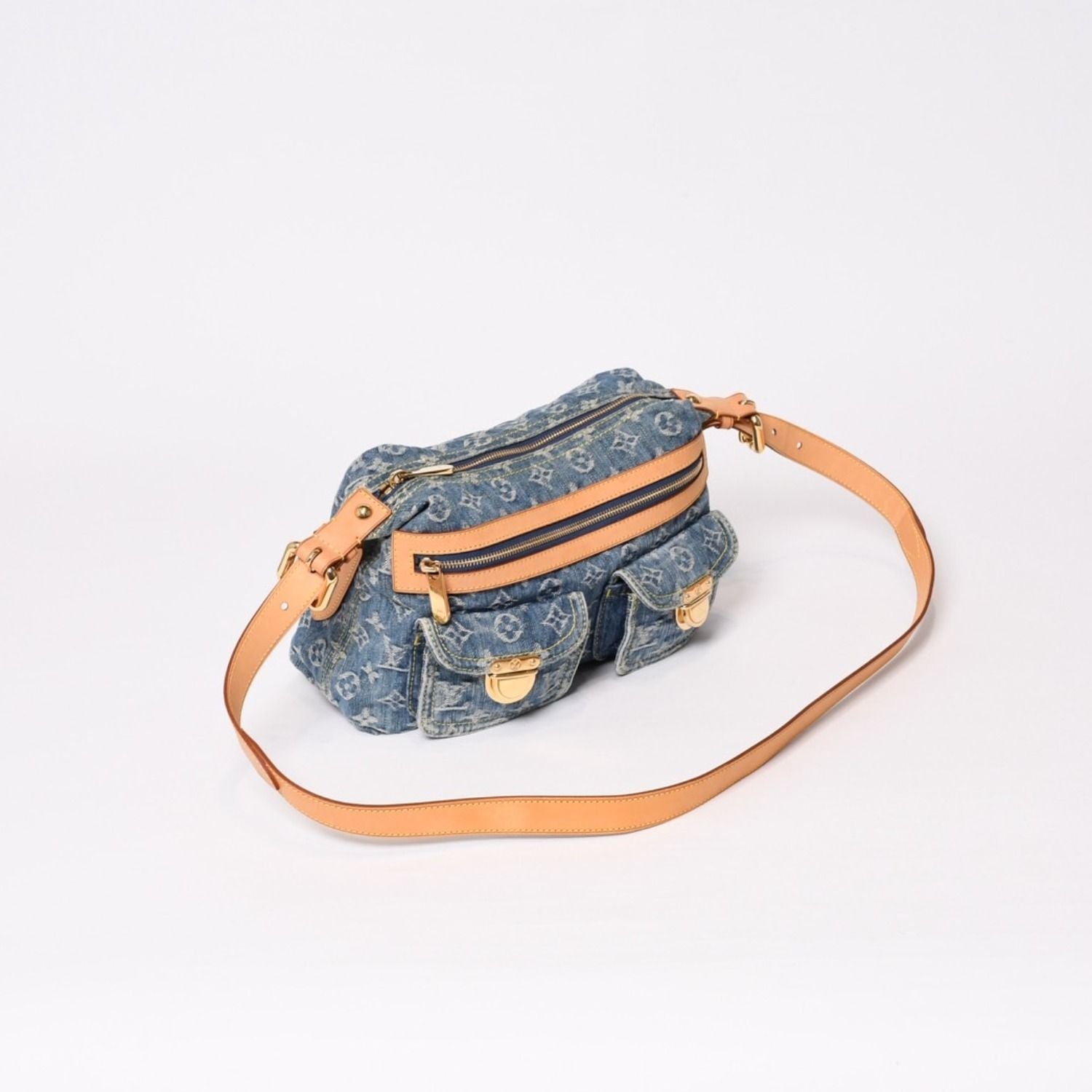 Louis Vuitton Monogram Denim Baggy PM Shoulder Bag Indigo Blue — view 3