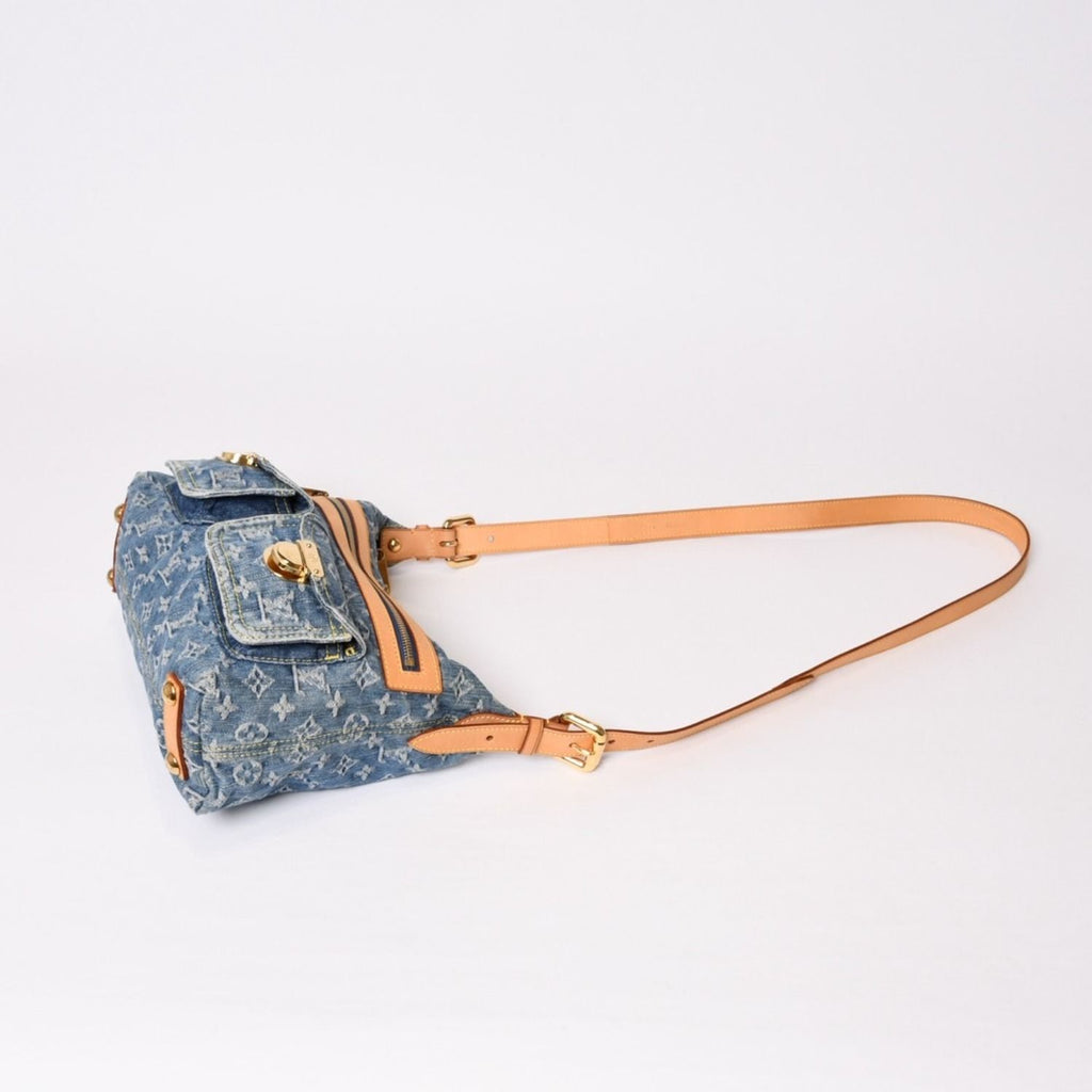 Louis Vuitton Monogram Denim Baggy PM Shoulder Bag Indigo Blue — view 4