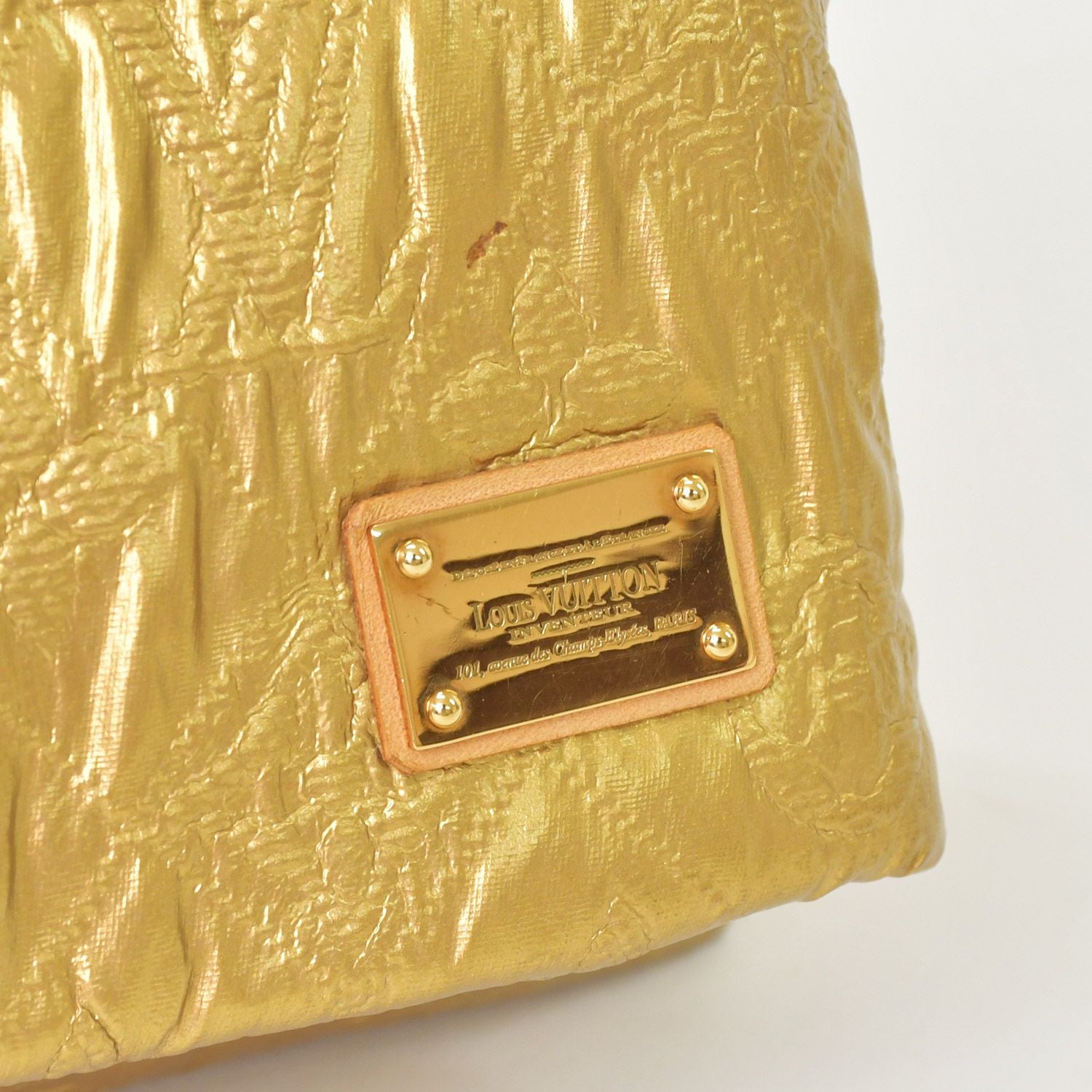 Louis Vuitton Clutch Limelight PM Gold Silk Wool — view 5