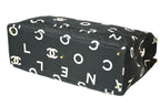 Chanel Handbag Quilted Black White Cotton Canvas Gold — view 8
