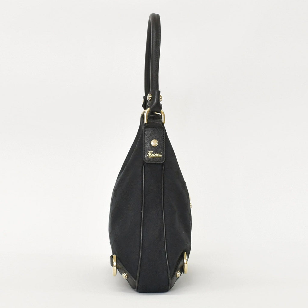 Gucci Handbag GG Canvas Leather Black Gold — view 2