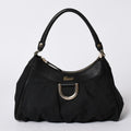 Gucci Abbey GG Canvas Shoulder Bag Leather Black