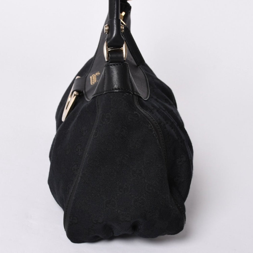 Gucci Abbey GG Canvas Shoulder Bag Leather Black — view 4